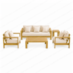 SWIN Aluminum Frame Outdoor Sofa Set 1+1+3 with Coffee Table & Side Table - Image 2