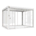 SWIN 3 × 4 m Tempered Glass Pergola with Sliding Glass Panel Doors and Aluminium Frame - Image 2