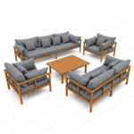 SWIN Premium Outdoor Lounge Set – 7-Seater Aluminum Patio Furniture with Cushions | Luxury Outdoor Sofa Set for Villas, Gardens & Terraces - Image 3