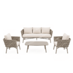 Swin Weaving Rope Aluminum Outdoor Sofa Set - Image 4