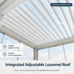 SWIN 3 × 4 m Tempered Glass Pergola with Sliding Glass Panel Doors and Aluminium Frame - Image 3