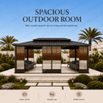 SWIN 6 × 3.65 m Double-Roof Hardtop Aluminium Gazebo with Sliding Acrylic Doors, Screens & Rail System - Image 3