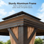 3x4m Rectangular Roof Aluminum Gazebo Brown - Image 4