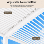 Swin Modern Aluminum Frame Louver Pergola Tent 3x4M with Manual Opening Roof – Outdoor Garden & Patio Shade - Image 5
