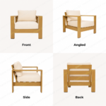 SWIN Aluminum Frame Outdoor Sofa Set 1+1+3 with Coffee Table & Side Table - Image 4