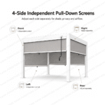 Swin Manual Textilene Pergola with Roller Blinds 3x4m – 4 Panel Outdoor Sun Shade - Image 2