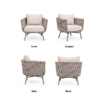 Swin Weaving Rope Aluminum Outdoor Sofa Set - Image 7