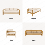 SWIN Aluminum Frame Outdoor Sofa Set 1+1+3 with Coffee Table & Side Table - Image 5