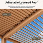 Swin 3x4M Wood Grain Aluminum Frame Louver Pergola with Manual Opening Roof - Image 5