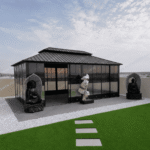 SWIN 6 × 3.65 m Double-Roof Hardtop Aluminium Gazebo with Sliding Acrylic Doors, Screens & Rail System - Image 6