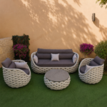 Outdoor Comfort Rope Articles Leisure Terrace Chair Garden Sofas Set for Villa Hotel - Image 6