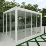 SWIN 3 × 4 m Tempered Glass Pergola with Sliding Glass Panel Doors and Aluminium Frame - Image 7