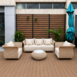 Swin Aluminum & Rope Design Sofa Set 1+1+3 with Coffee Table - Image 2