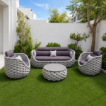 Outdoor Comfort Rope Articles Leisure Terrace Chair Garden Sofas Set for Villa Hotel - Image 7