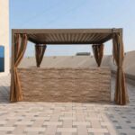 Swin 3x4M Beige Aluminum Frame Louver Pergola with Manual Opening Roof - Image 3