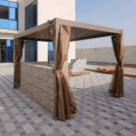 Swin 3x4M Beige Aluminum Frame Louver Pergola with Manual Opening Roof - Image 4