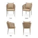 SWIN Aluminum Frame+Rope Dining Chairs with Cushion (Copy) - Image 4