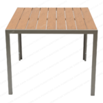 Aluminum & PVC Dining Table Brown and Grey - Image 2