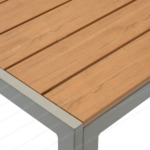 Aluminum & PVC Dining Table Brown and Grey - Image 3