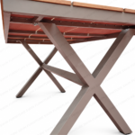 SWIN 6-Seater Outdoor Dining Set with WPC Tabletop & Cross-Woven Rope Chairs – Wood Look - Image 8