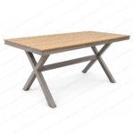 SWIN 6-Seater Outdoor Dining Set with WPC Tabletop & Cross-Woven Rope Chairs – Wood Look - Image 5