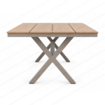 SWIN 6-Seater Outdoor Dining Set with WPC Tabletop & Cross-Woven Rope Chairs – Wood Look - Image 6
