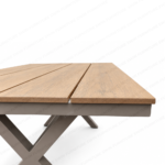 SWIN 6-Seater Outdoor Dining Set with WPC Tabletop & Cross-Woven Rope Chairs – Wood Look - Image 7
